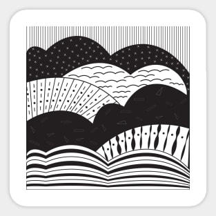 Abstract mountains and sky Sticker